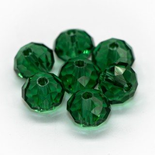 Бусины рондели 8*6мм, изумрудный прозрачный.